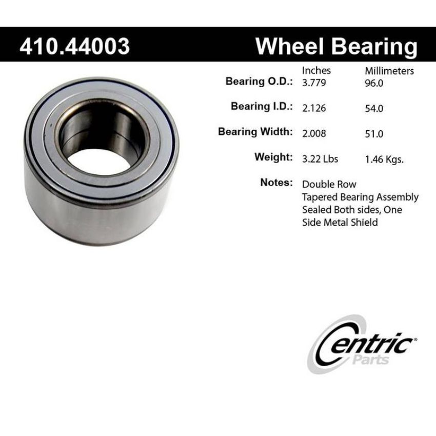 CENTRIC PARTS 410.44003 Centric Premium Wheel Bearing and Race Set