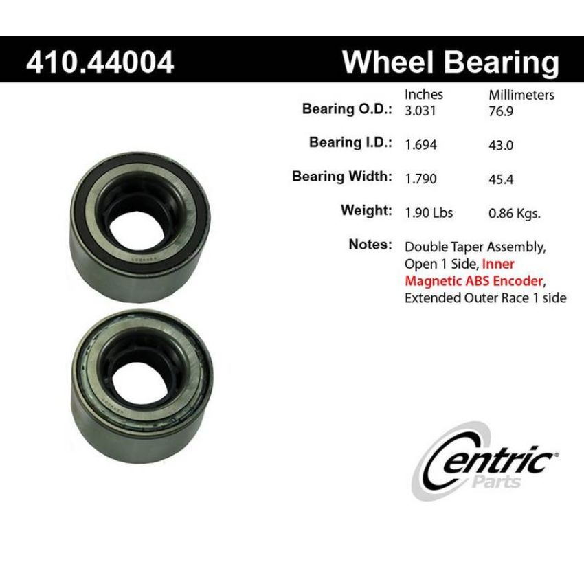 CENTRIC PARTS 410.44004 Centric Premium Wheel Bearing and Race Set