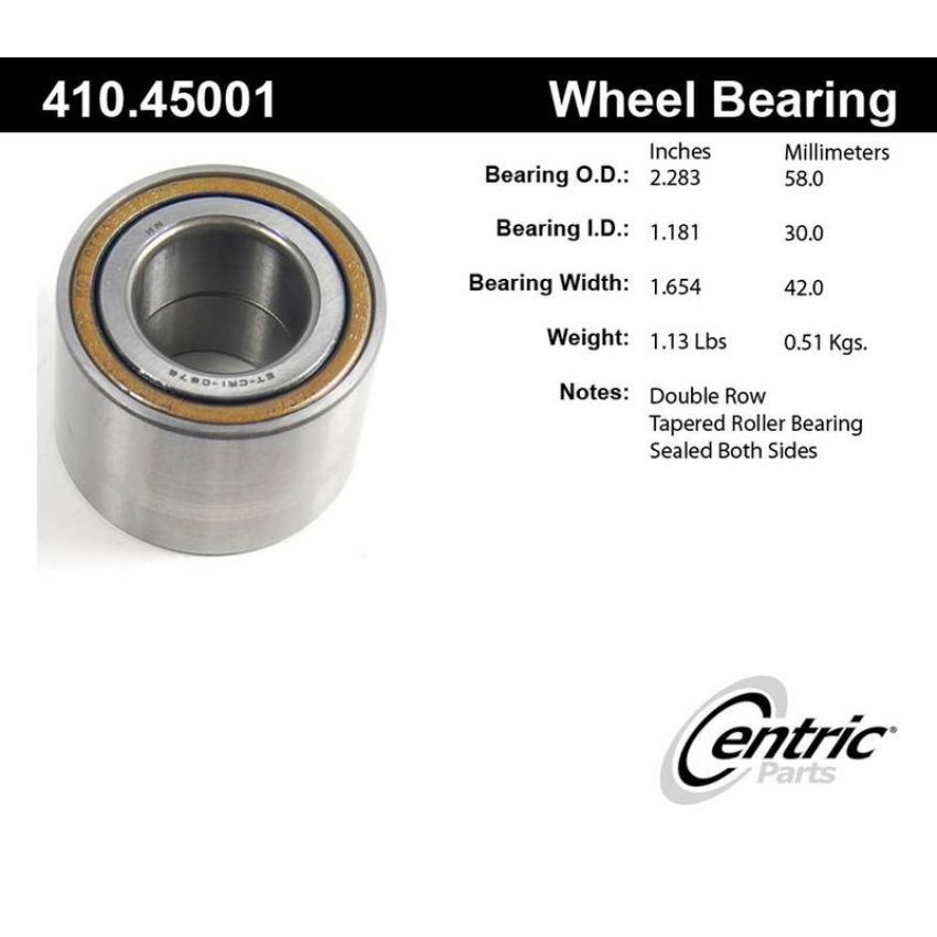 CENTRIC PARTS 410.45001 Centric Premium Wheel Bearing and Race Set