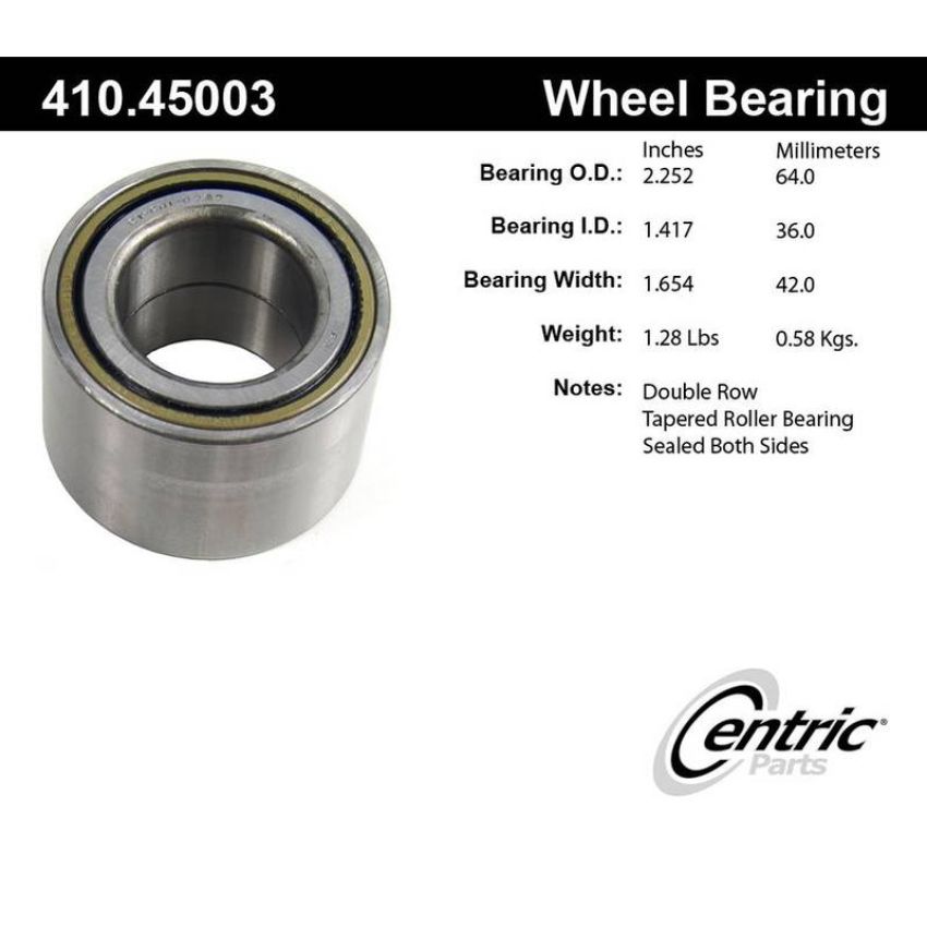 CENTRIC PARTS 410.45003 Centric Premium Wheel Bearing and Race Set