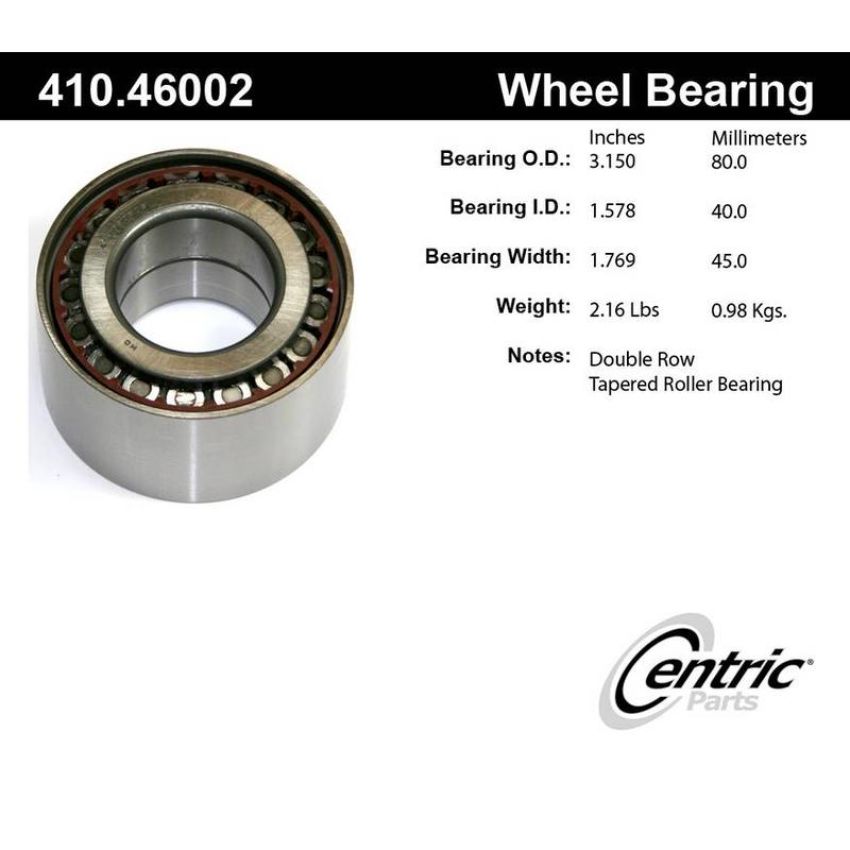 CENTRIC PARTS 410.46002 Centric Premium Wheel Bearing and Race Set