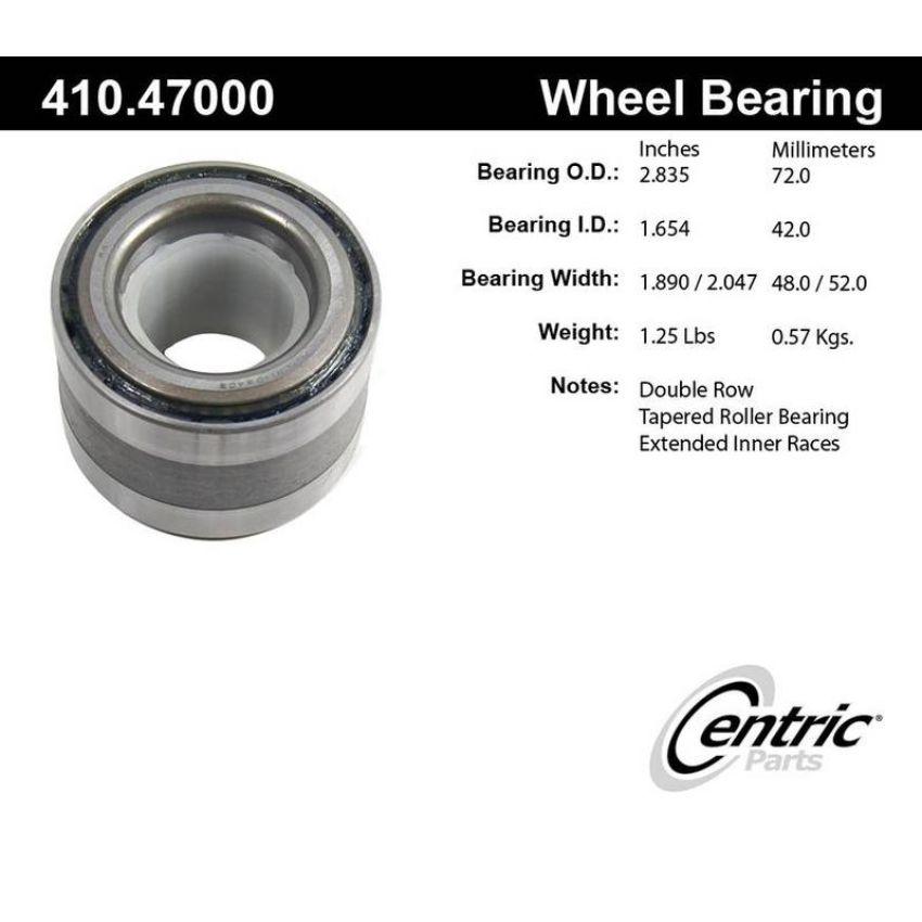 CENTRIC PARTS 410.47000 Centric Premium Wheel Bearing and Race Set