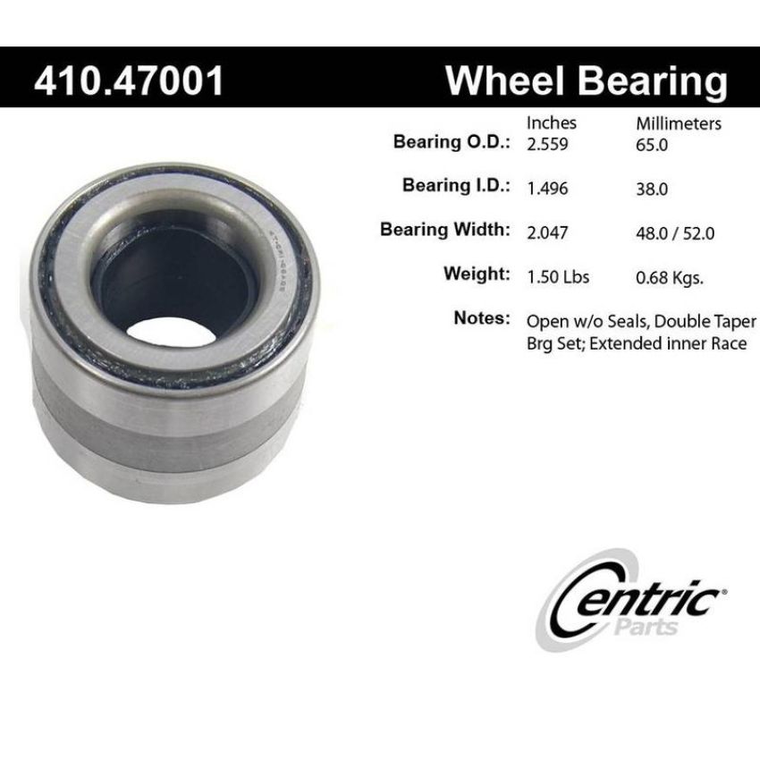 CENTRIC PARTS 410.47001 Centric Premium Wheel Bearing and Race Set