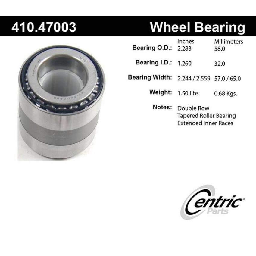 CENTRIC PARTS 410.47003 Centric Premium Wheel Bearing and Race Set