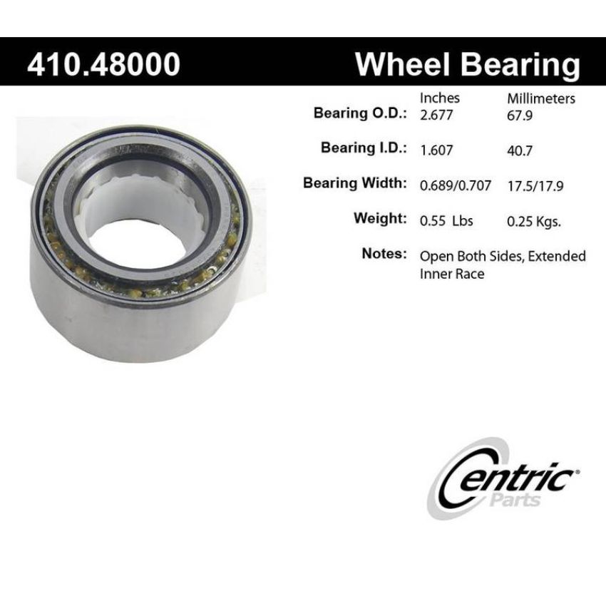 CENTRIC PARTS 410.48000 Centric Premium Wheel Bearing and Race Set
