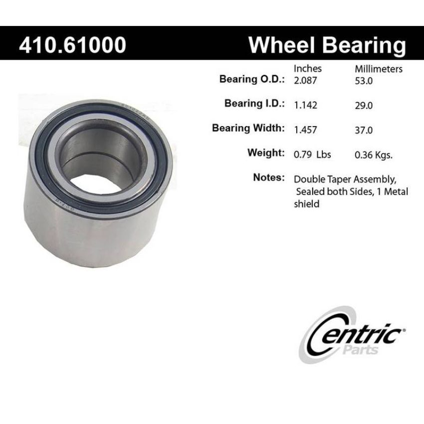 CENTRIC PARTS 410.61000 Centric Premium Wheel Bearing and Race Set