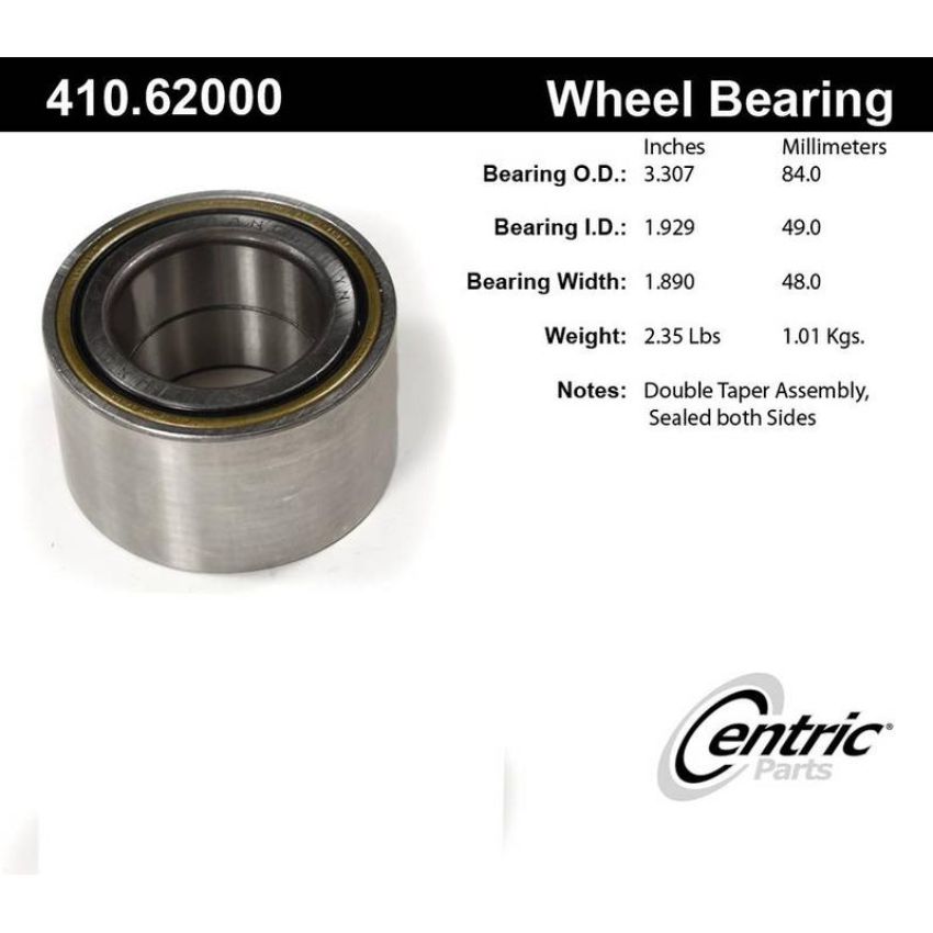 CENTRIC PARTS 410.62000 Centric Premium Wheel Bearing and Race Set