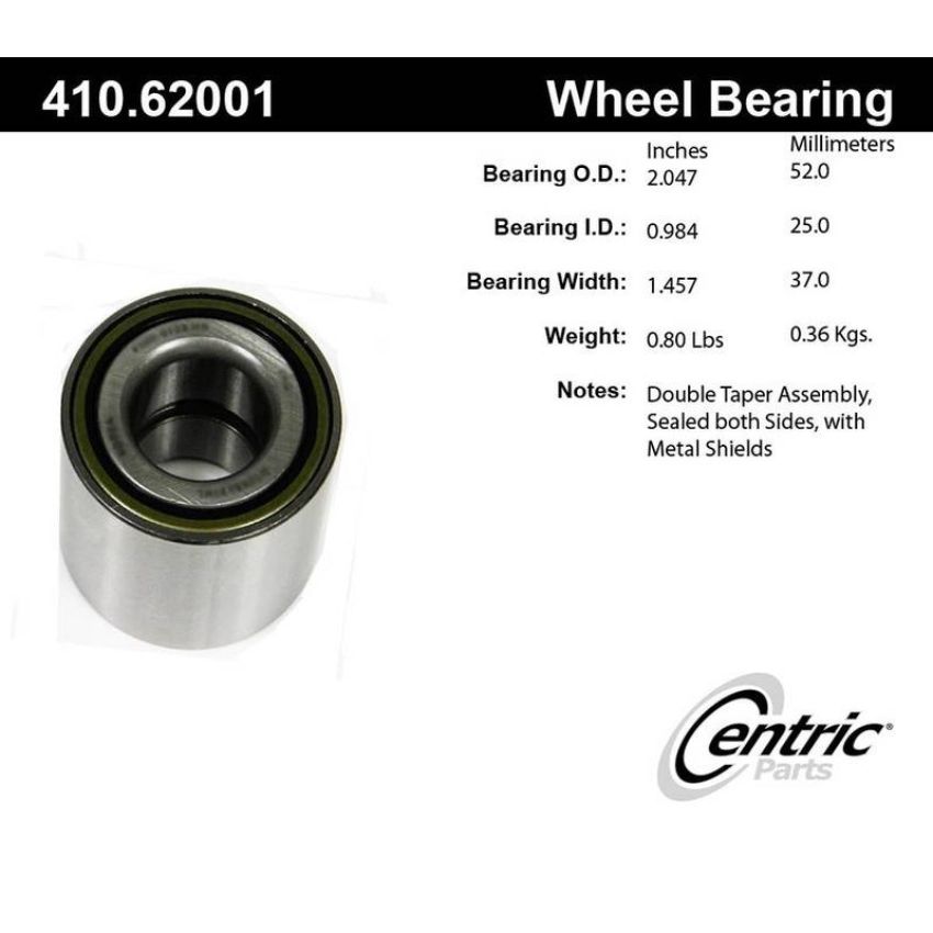 CENTRIC PARTS 410.62001 Centric Premium Wheel Bearing and Race Set