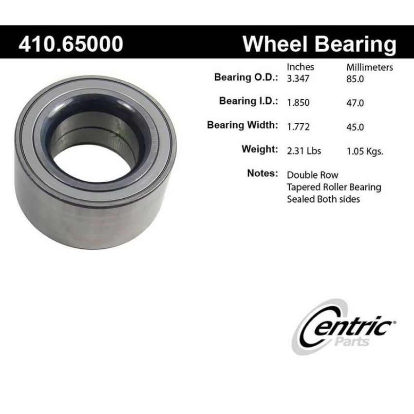 CENTRIC PARTS 410.65000 Centric Premium Wheel Bearing and Race Set