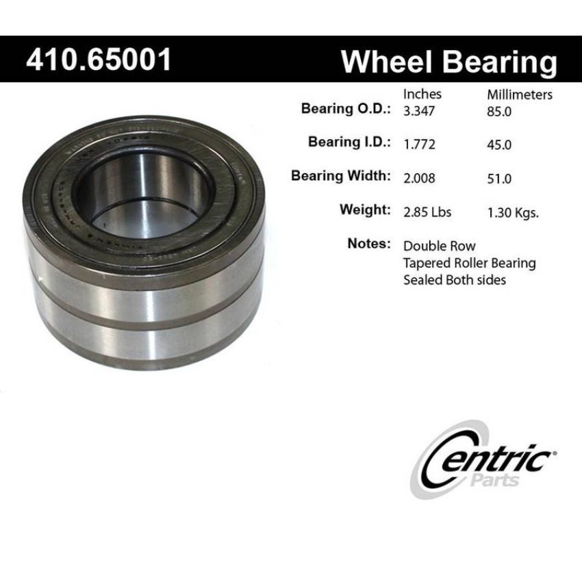 CENTRIC PARTS 410.65001 Centric Premium Wheel Bearing and Race Set