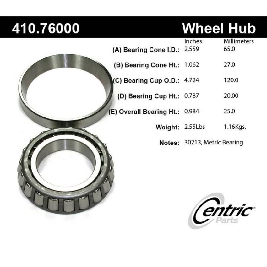 CENTRIC PARTS 410.76000 Centric Premium Wheel Bearing and Race Set