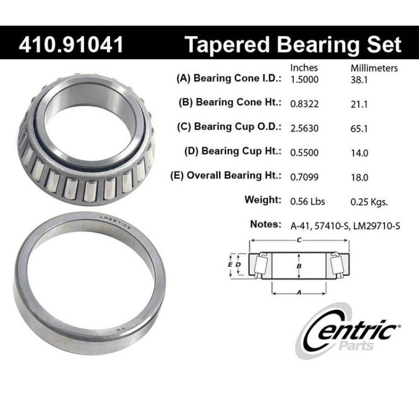 CENTRIC PARTS 410.91041 Centric Premium Wheel Bearing and Race Set