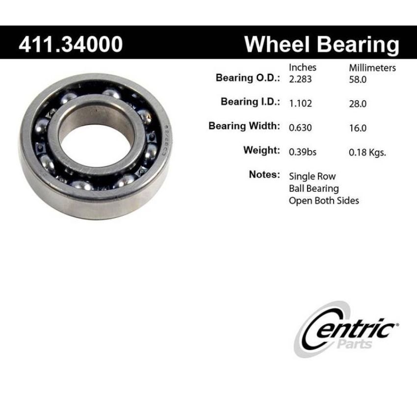 CENTRIC PARTS 411.34000E C-Tek Standard Axle Shaft Bearing Single Row