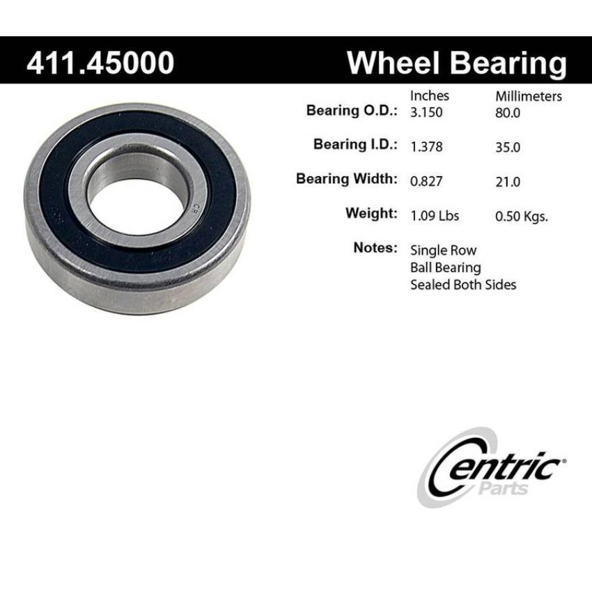 CENTRIC PARTS 411.45000 Centric Premium Axle Shaft Bearing Single Row