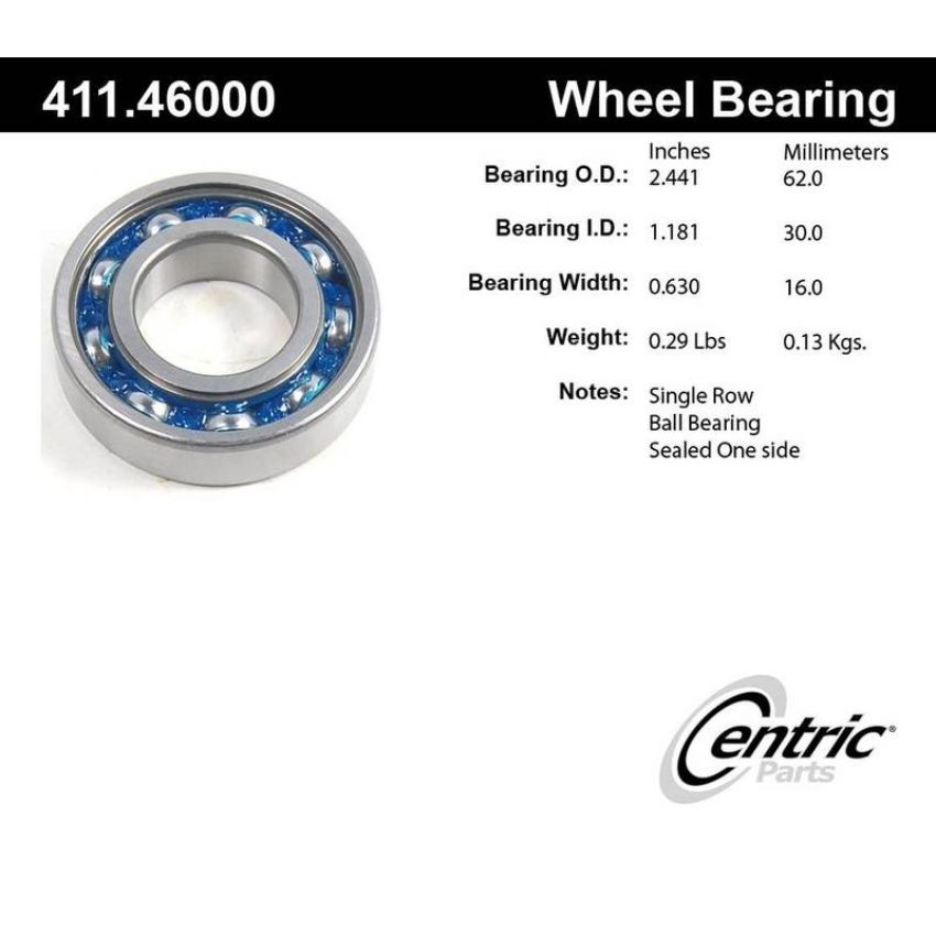 CENTRIC PARTS 411.46000 Centric Premium Axle Shaft Bearing Assembly Single Row