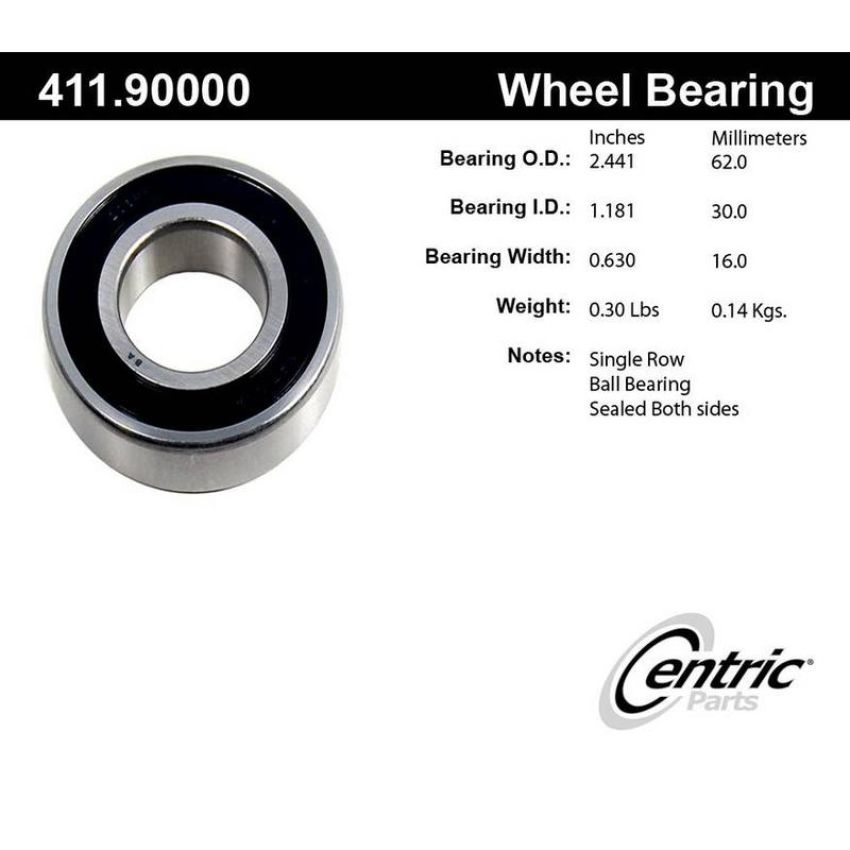 CENTRIC PARTS 411.90000 Centric Premium Axle Shaft Bearing Single Row