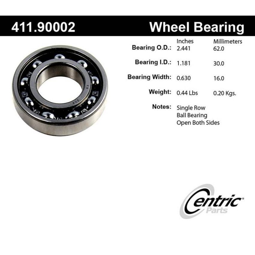 CENTRIC PARTS 411.90002 Centric Premium Axle Shaft Bearing Single Row