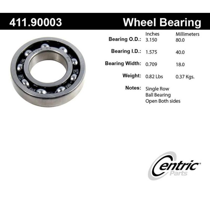 CENTRIC PARTS 411.90003 Centric Premium Axle Shaft Bearing Single Row