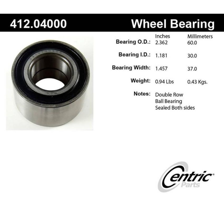 CENTRIC PARTS 412.04000 Centric Premium Double Row Wheel Bearing