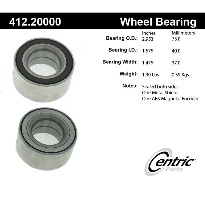 CENTRIC PARTS 412.20000 Centric Premium Double Row Wheel Bearing