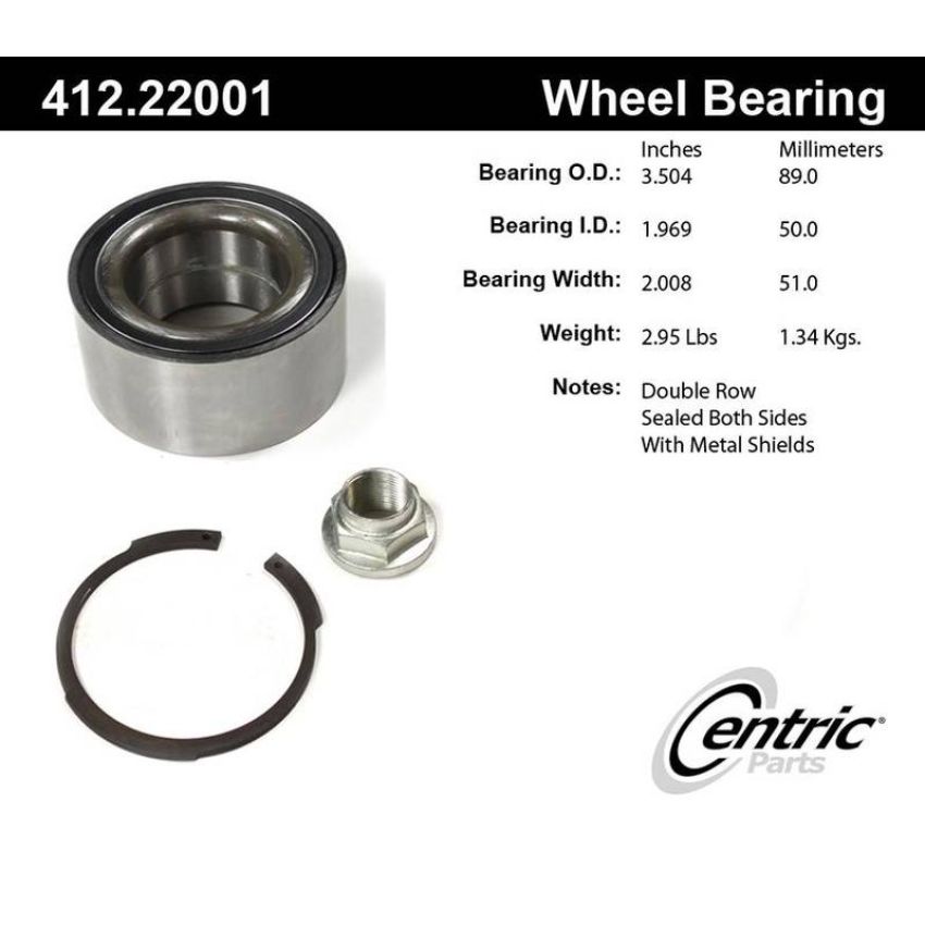 CENTRIC PARTS 412.22001 Centric Premium Double Row Wheel Bearing