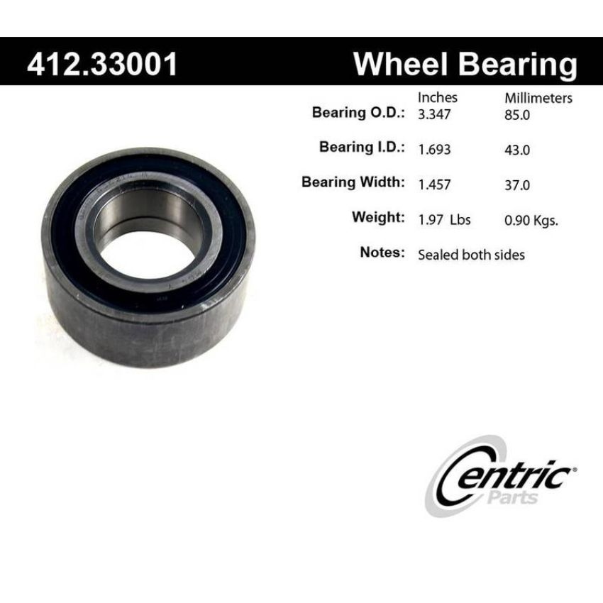 CENTRIC PARTS 412.33001E C-Tek Standard Double Row Wheel Bearing