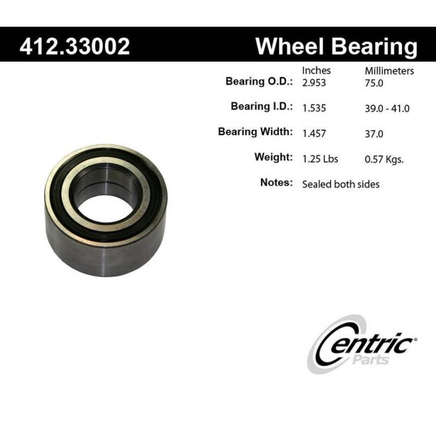 CENTRIC PARTS 412.33002 Centric Premium Double Row Wheel Bearing