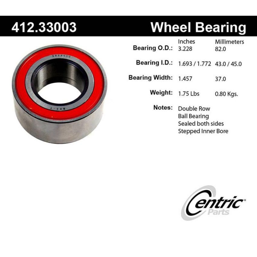 CENTRIC PARTS 412.33003E C-Tek Standard Double Row Wheel Bearing