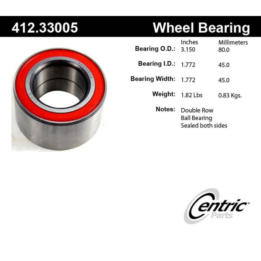 CENTRIC PARTS 412.33005 Centric Premium Double Row Wheel Bearing