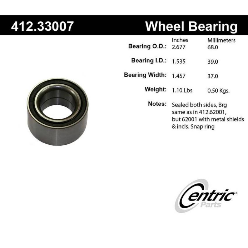CENTRIC PARTS 412.33007 Centric Premium Double Row Wheel Bearing