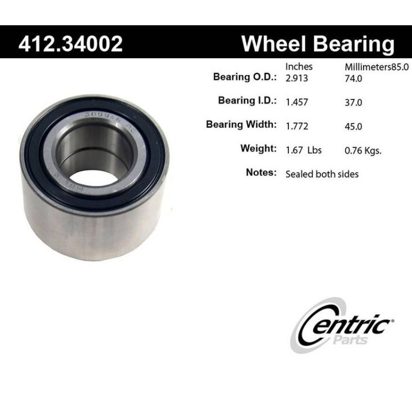 CENTRIC PARTS 412.34002 Centric Premium Double Row Wheel Bearing