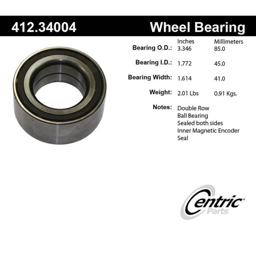 CENTRIC PARTS 412.34004 Centric Premium Double Row Wheel Bearing