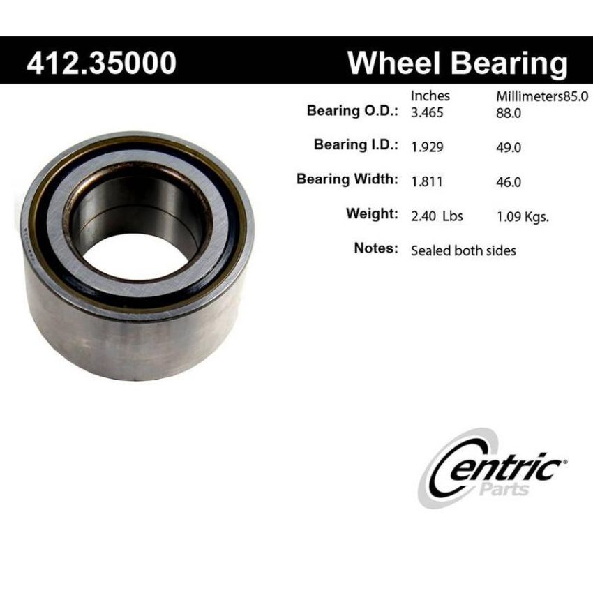 CENTRIC PARTS 412.35000 Centric Premium Double Row Wheel Bearing
