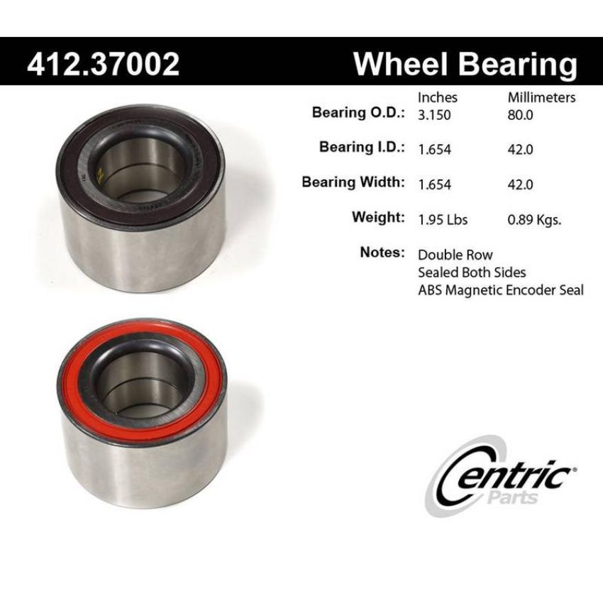 CENTRIC PARTS 412.37002 Centric Premium Double Row Wheel Bearing