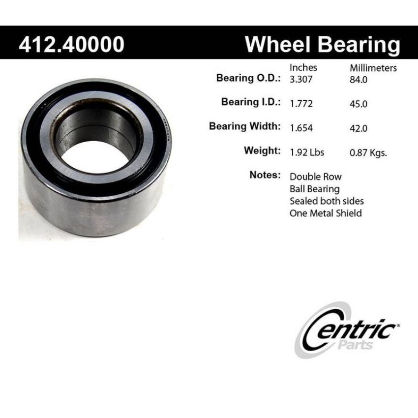 CENTRIC PARTS 412.40000 Centric Premium Double Row Wheel Bearing