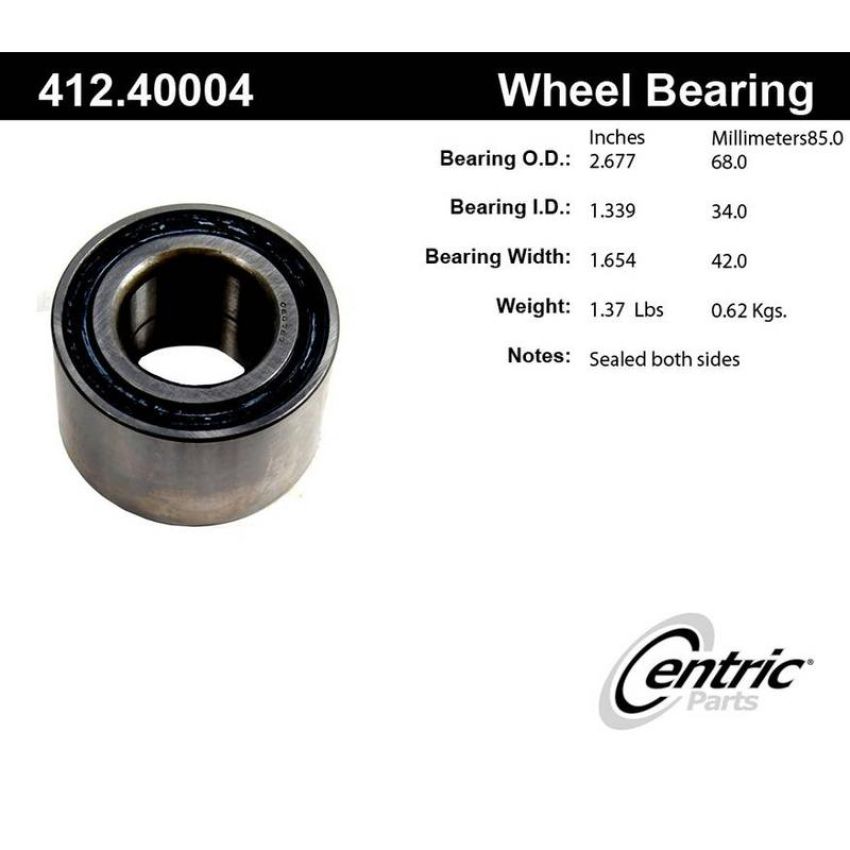 CENTRIC PARTS 412.40004E C-Tek Standard Double Row Wheel Bearing
