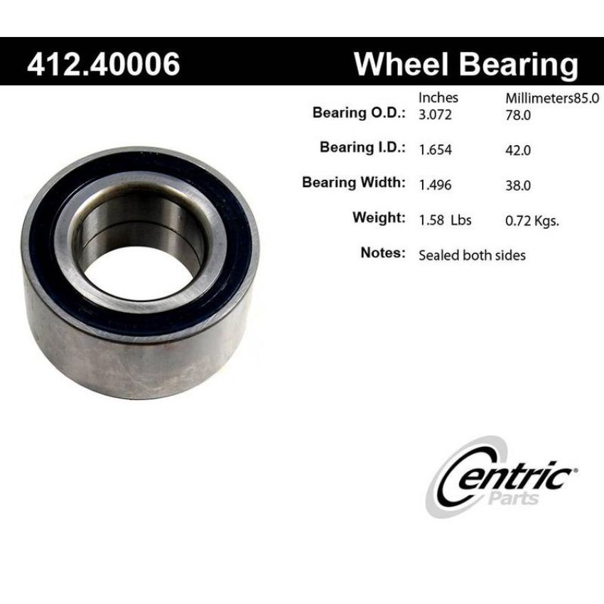 CENTRIC PARTS 412.40006 Centric Premium Double Row Wheel Bearing