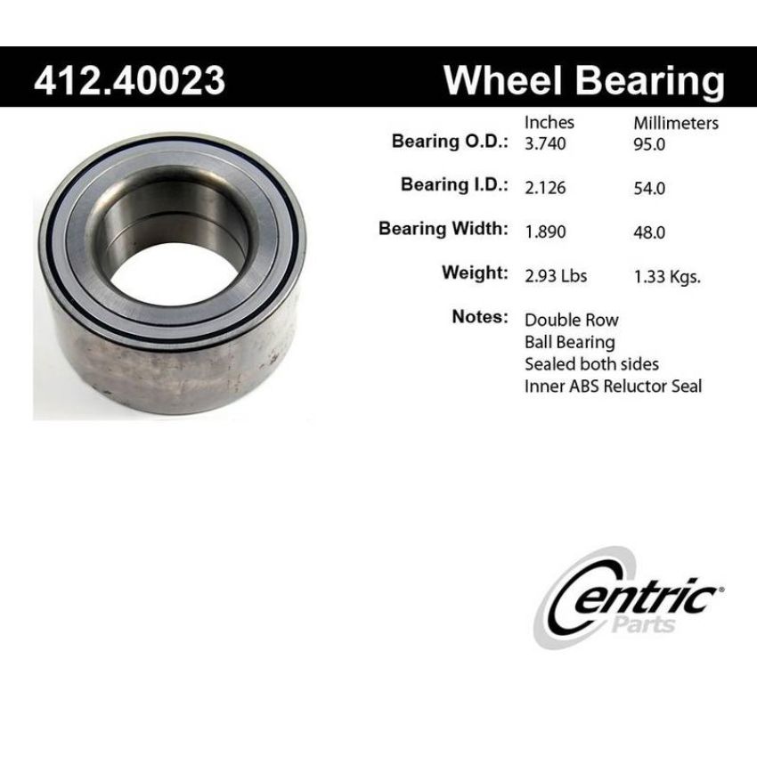 CENTRIC PARTS 412.40023 Centric Premium Double Row Wheel Bearing