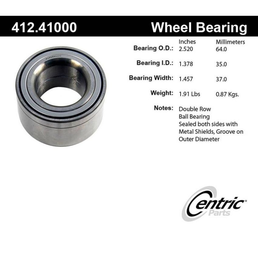 CENTRIC PARTS 412.41000 Centric Premium Double Row Wheel Bearing