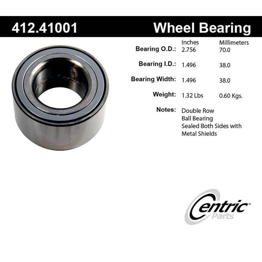 CENTRIC PARTS 412.41001 Centric Premium Double Row Wheel Bearing