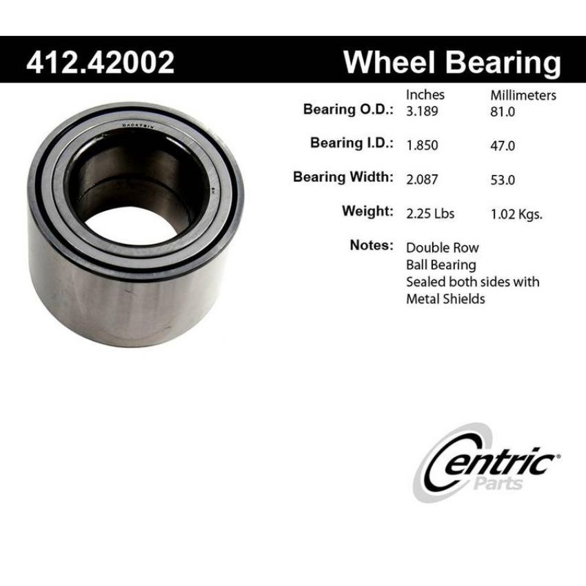 CENTRIC PARTS 412.42002 Centric Premium Double Row Wheel Bearing