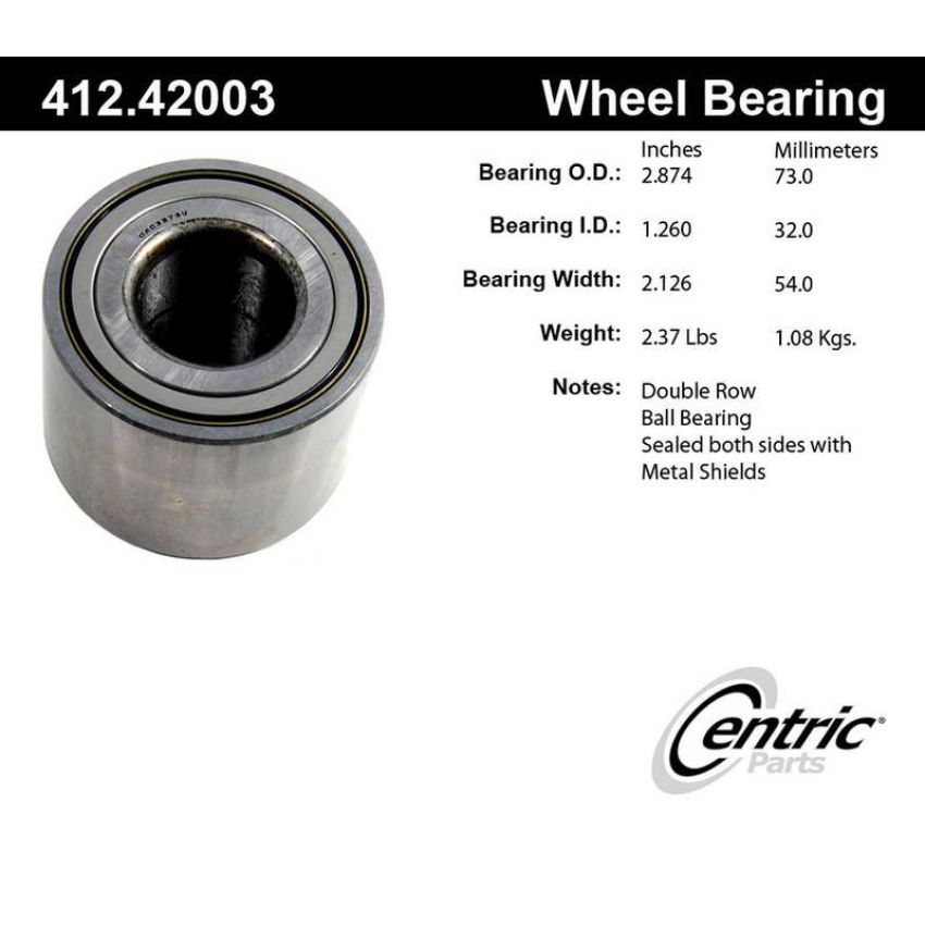 CENTRIC PARTS 412.42003E C-Tek Standard Double Row Wheel Bearing
