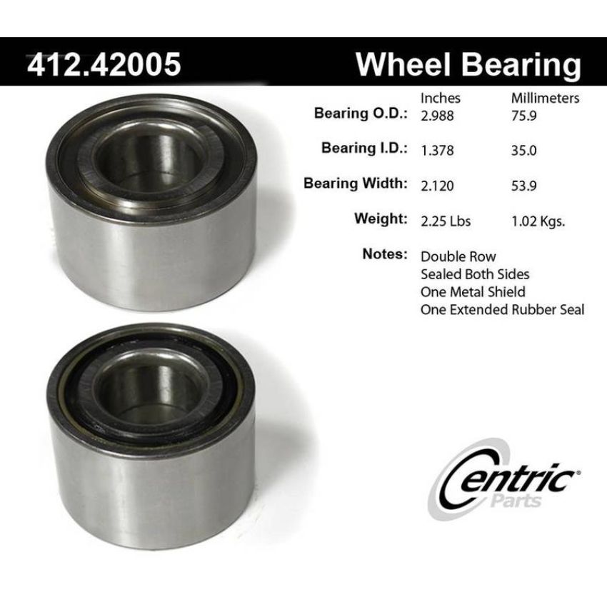 CENTRIC PARTS 412.42005E C-Tek Standard Double Row Wheel Bearing