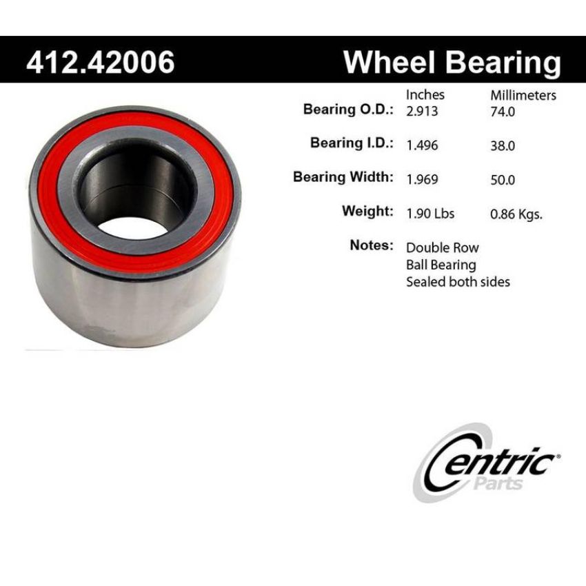 CENTRIC PARTS 412.42006 Centric Premium Double Row Wheel Bearing