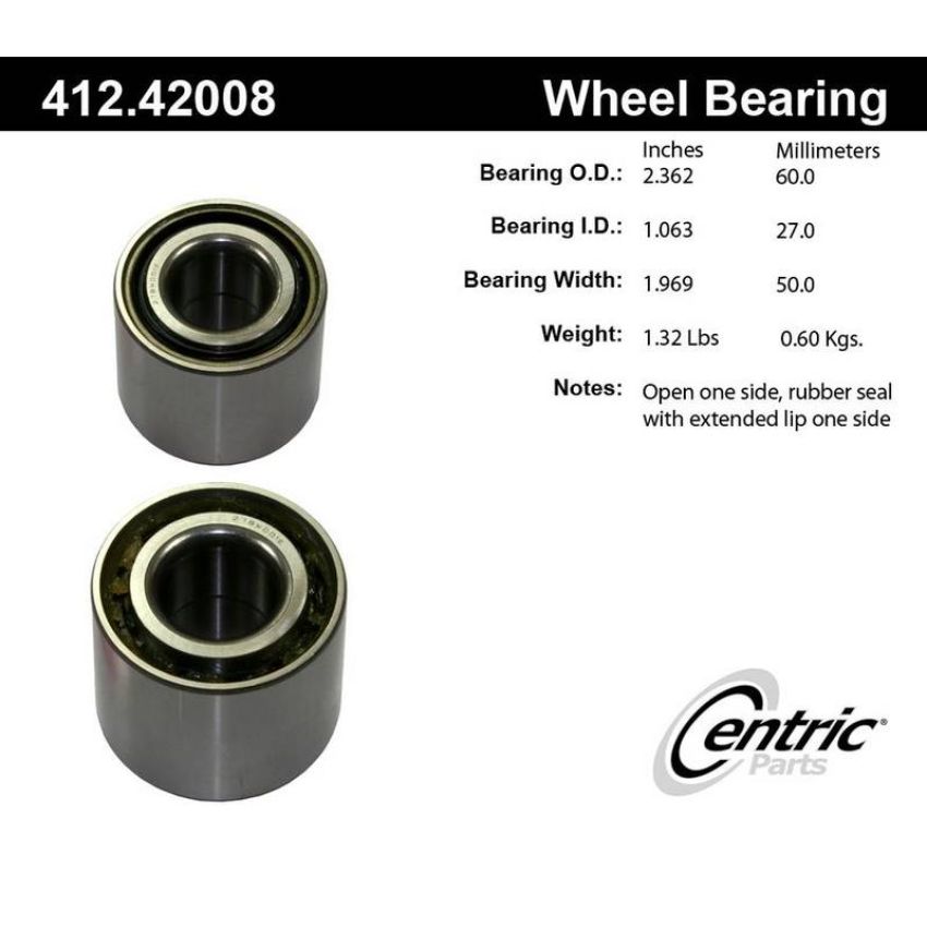 CENTRIC PARTS 412.42008E C-Tek Standard Double Row Wheel Bearing
