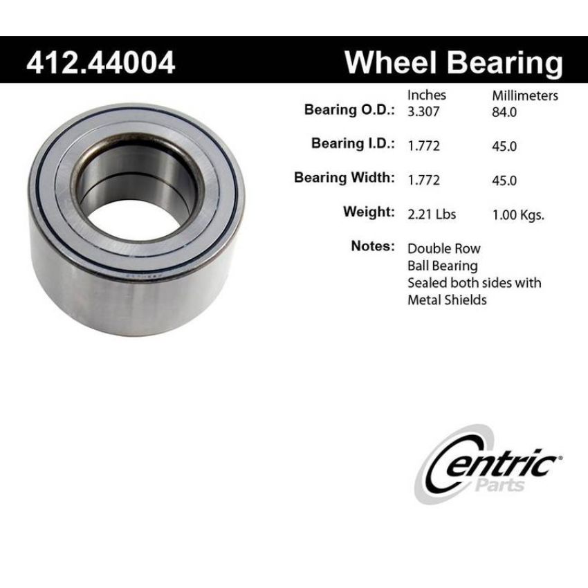 CENTRIC PARTS 412.44004E C-Tek Standard Double Row Wheel Bearing