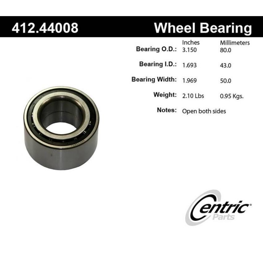 CENTRIC PARTS 412.44008E C-Tek Standard Double Row Wheel Bearing