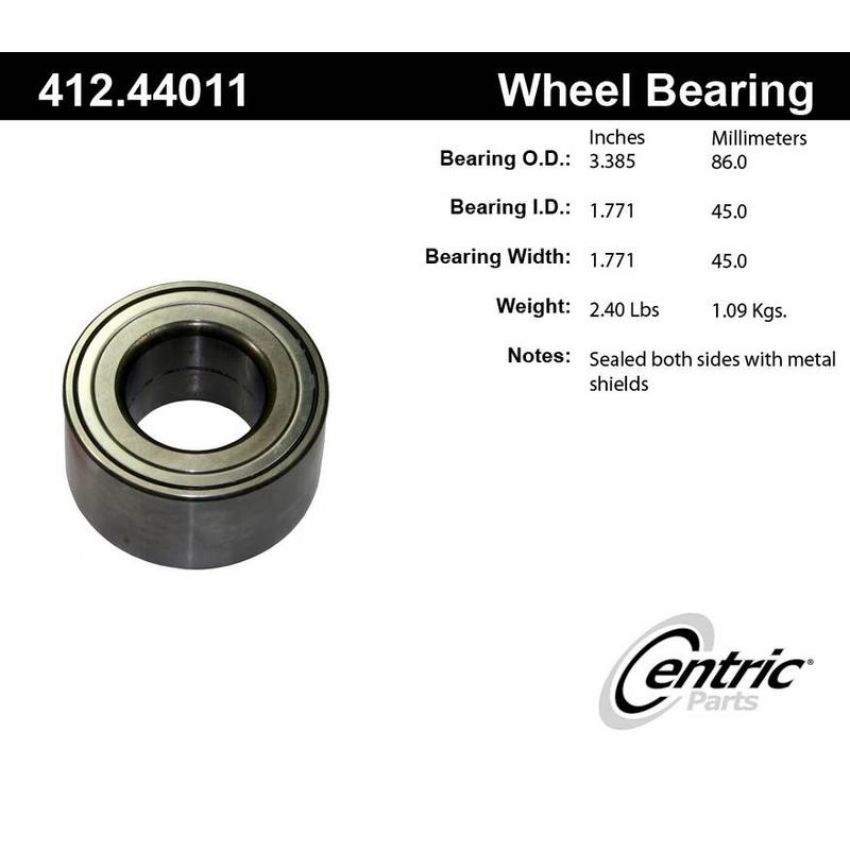 CENTRIC PARTS 412.44011 Centric Premium Double Row Wheel Bearing
