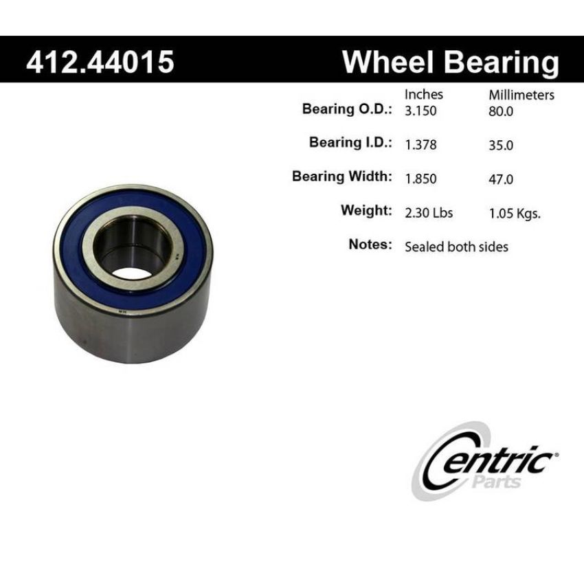 CENTRIC PARTS 412.44015E C-Tek Standard Double Row Wheel Bearing