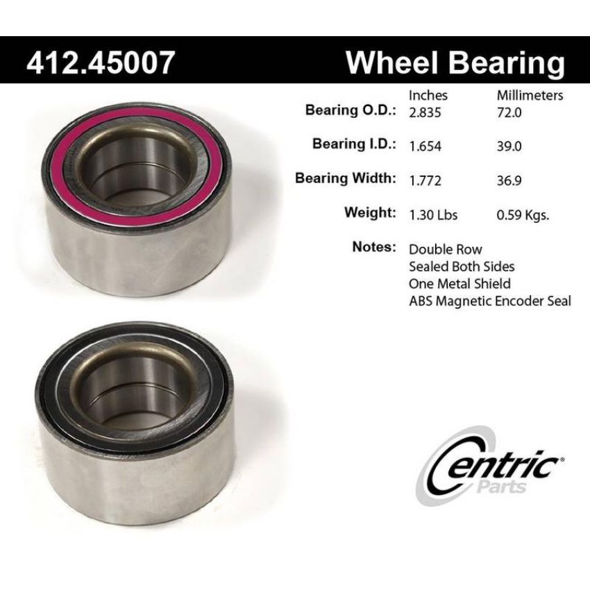 CENTRIC PARTS 412.45007 Centric Premium Double Row Wheel Bearing